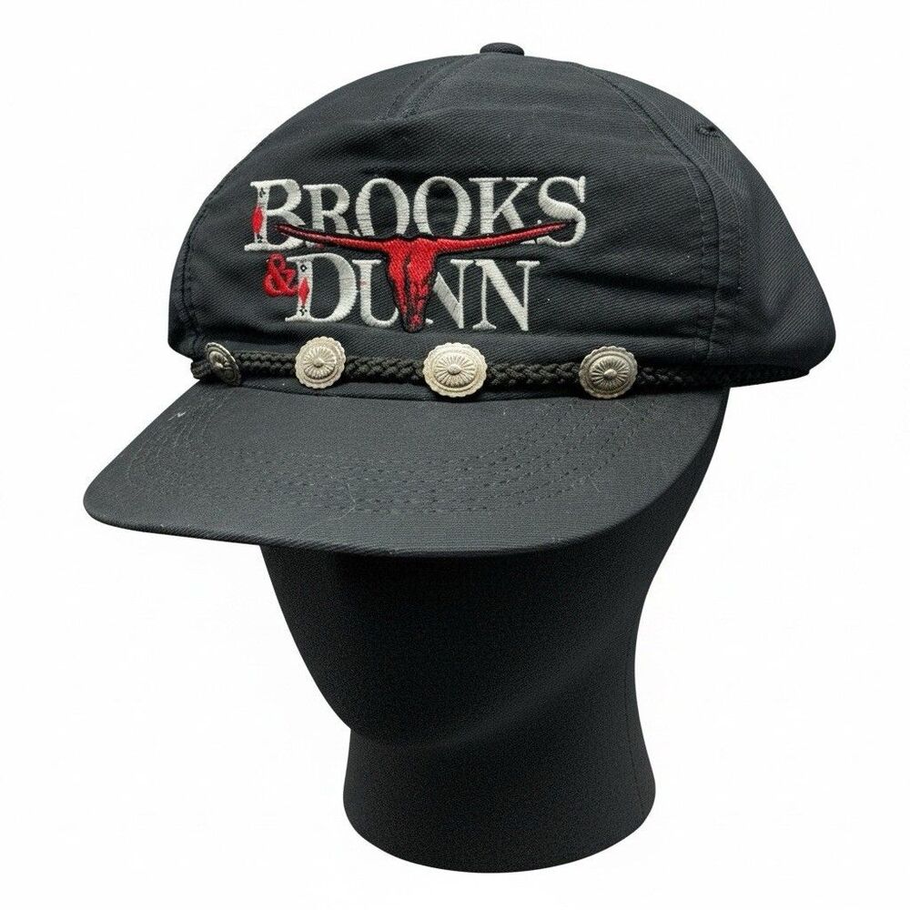 Brooks And Dunn Hat Vintage Getcha Some Tour 1993 Strap Back Bolero Rope RARE